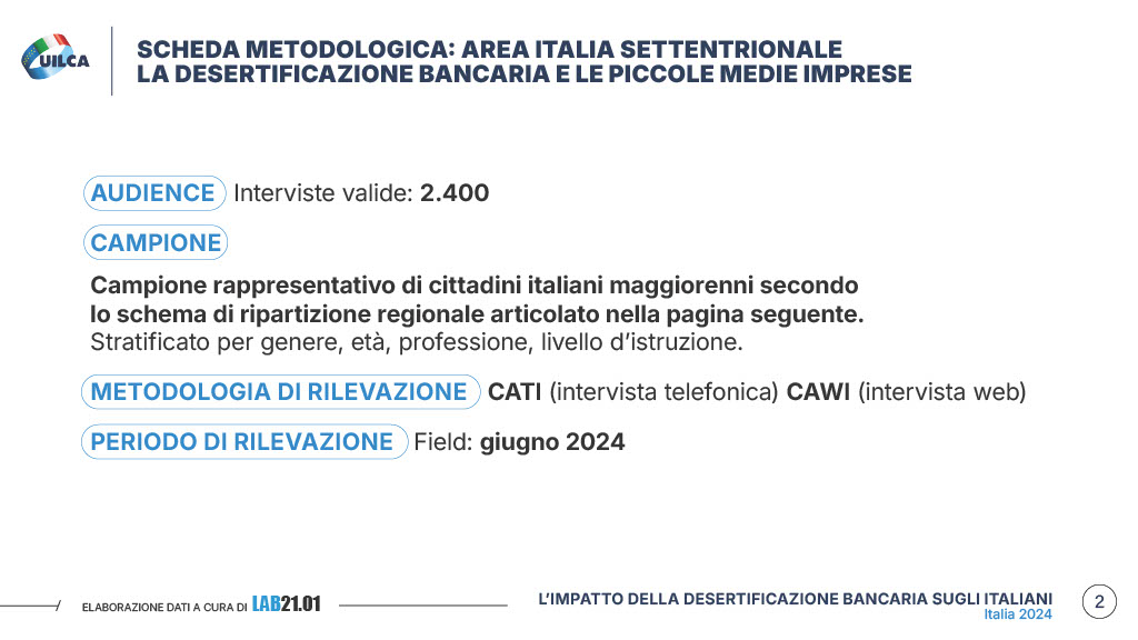 Rapporto Uilca 2024 desertificazione bancaria pagina 2