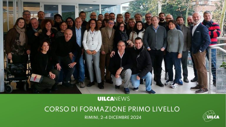 Foto di gruppo dei partecipanti al corso di formazione Uilca di primo livello con il segretario generale Fulvio Furlan